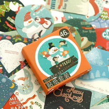 Load image into Gallery viewer, 50pcs/box Christmas Trees Stickers Kawaii Deer Stickers Adhesive Cute Stickers Decor Scrapbooking Diary Albums Cute Papeterie