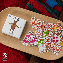 Load image into Gallery viewer, 50pcs/box Christmas Trees Stickers Kawaii Deer Stickers Adhesive Cute Stickers Decor Scrapbooking Diary Albums Cute Papeterie